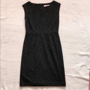 LOFT Gray Animal Print Sheath Dress